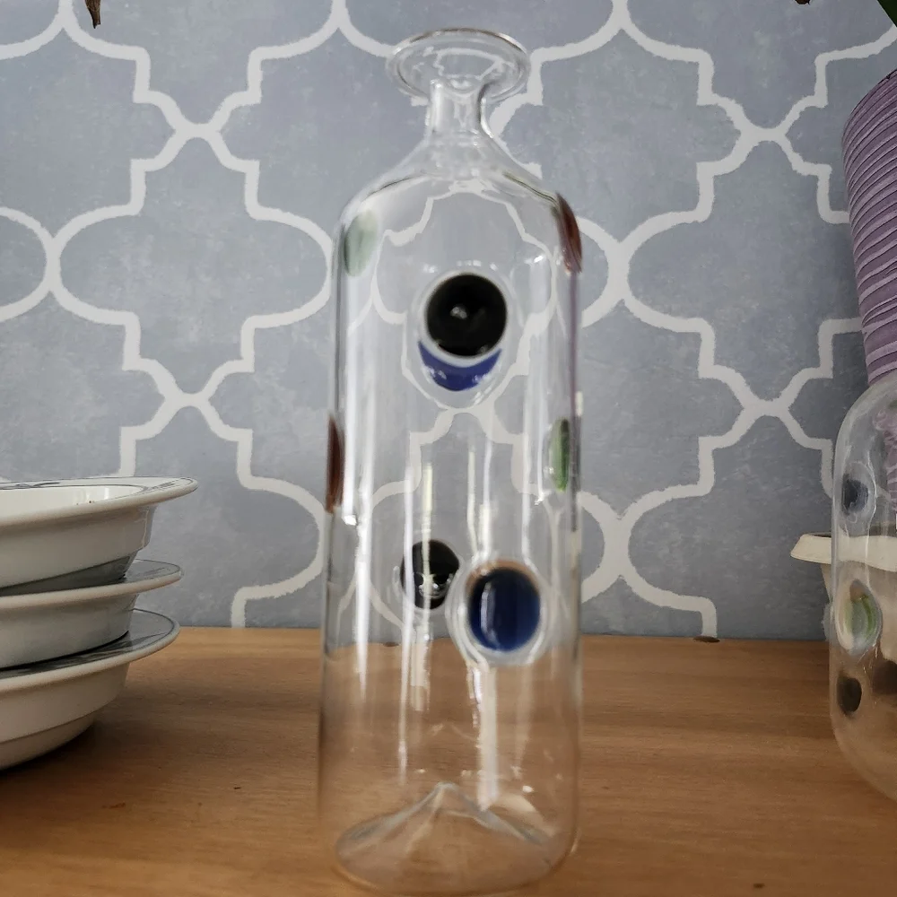 Colorful Glass Bottle with Dots